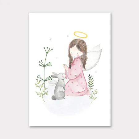 Angelita Rosa Con Conejo