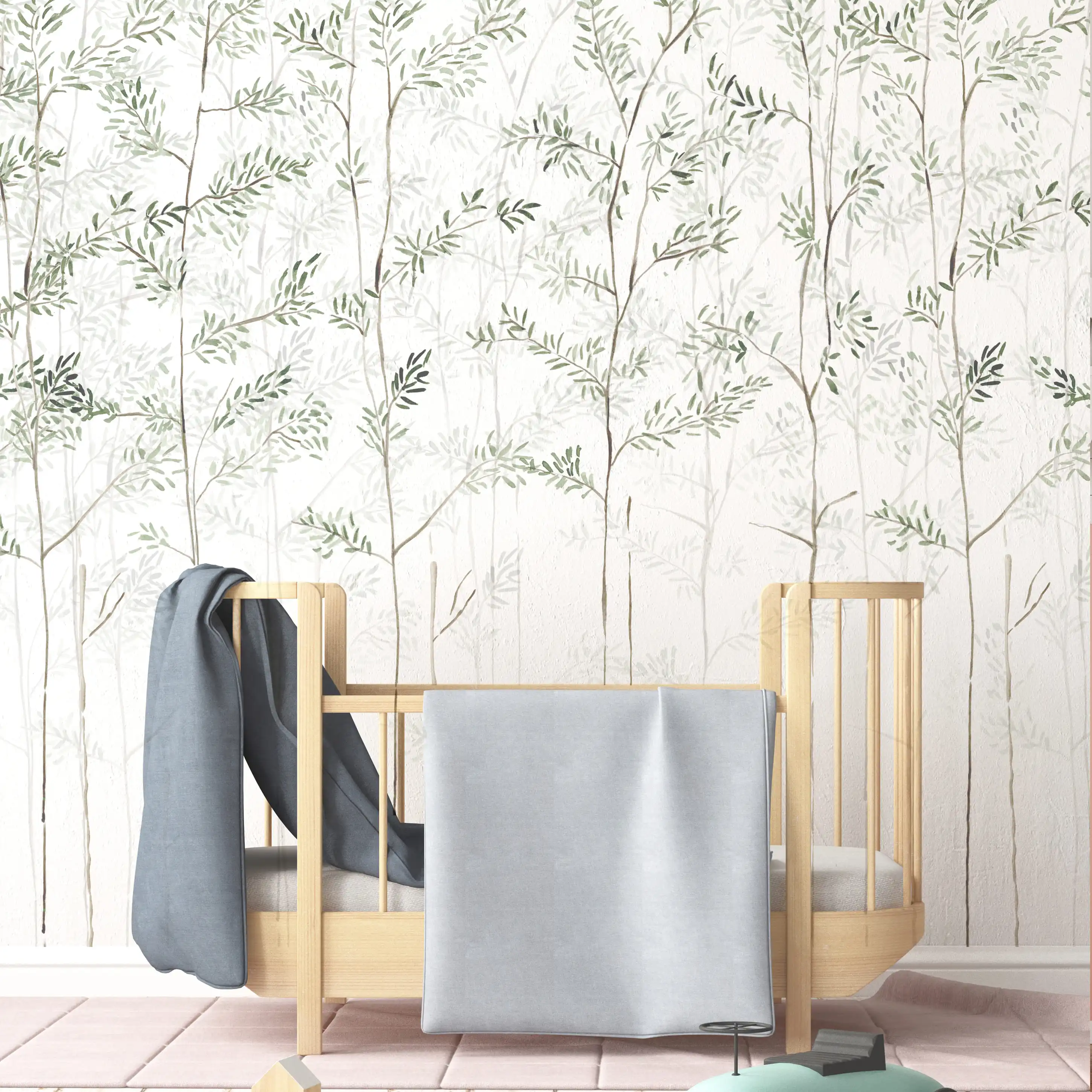 Papel Mural Abedules Verde