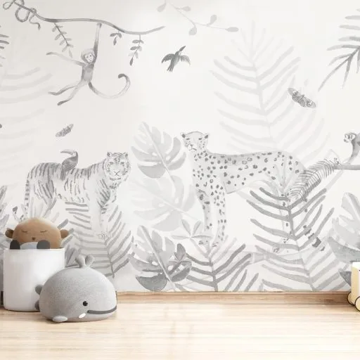 Papel Mural Jungla Gris