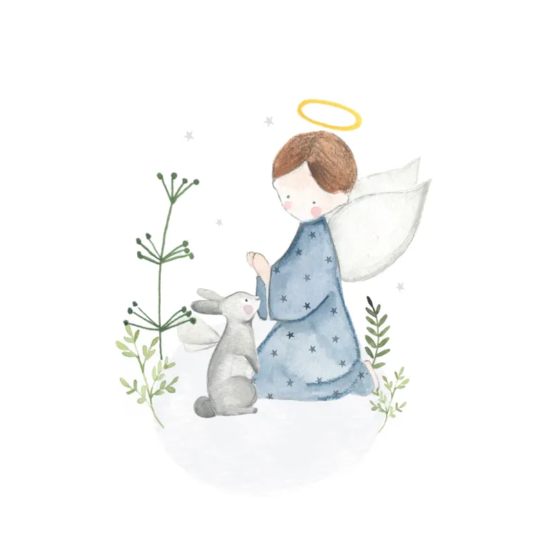Angelito Con Conejo